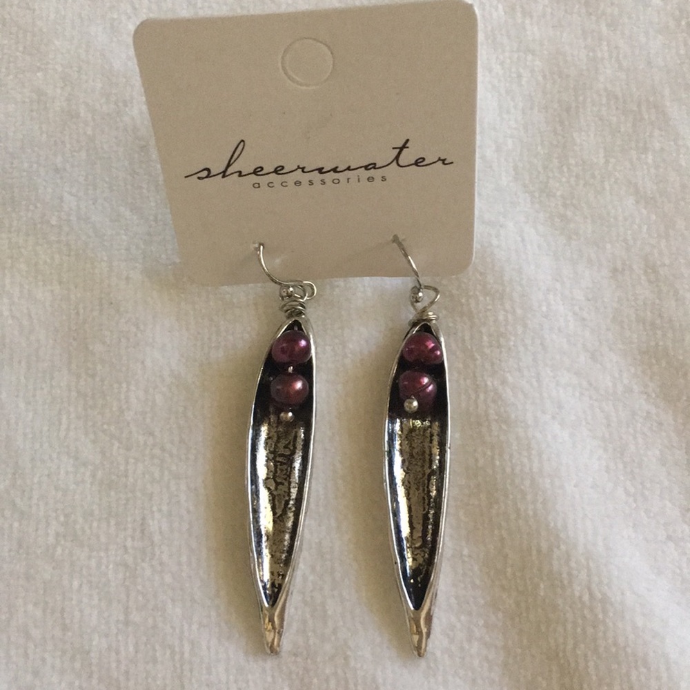 Sheerwater Long Metal Earrings with Beads